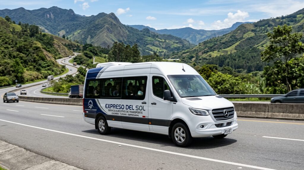 Servicio de transporte especial de pasajeros en Colombia en van corporativa