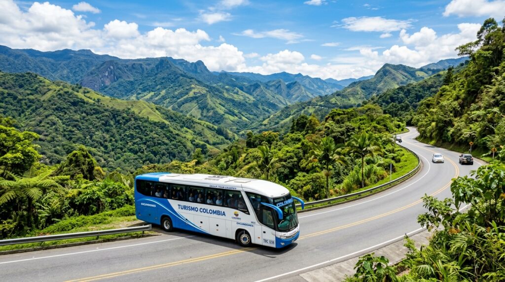 Transporte turístico terrestre y alquiler de buses para grupos en Colombia