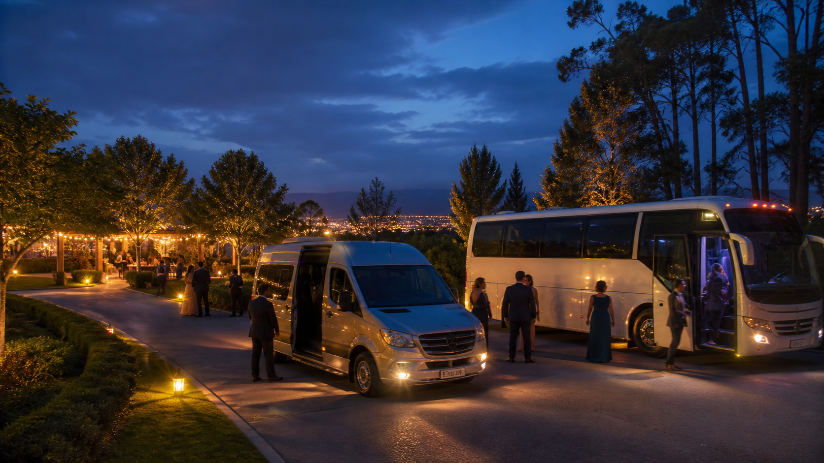 Servicio de transporte para bodas en Guaymaral y norte de Bogotá. Vans, SUVs y buses para invitados, recogidas por zonas y regreso seguro.