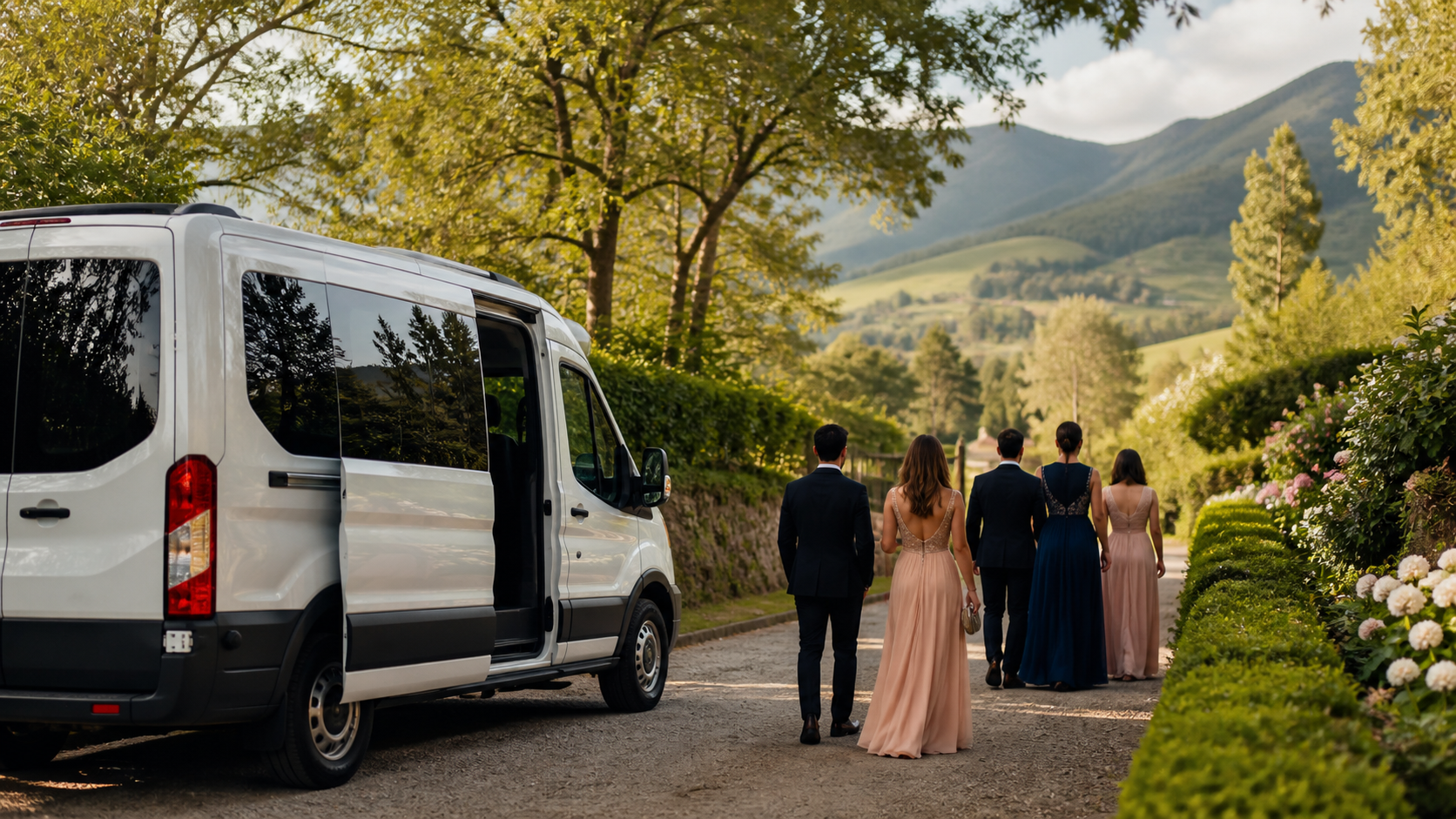 Transporte para bodas en Hacienda Santa Elena en Cota con van privada para invitados